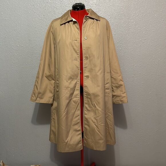 Vintage 1970 Bonnie Cashin khaki cape coat with duster size 14 - Picture 8 of 17